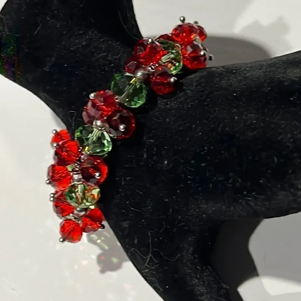 Bundle 3 for $15 Red And Green Beaded Stretch Bracelet